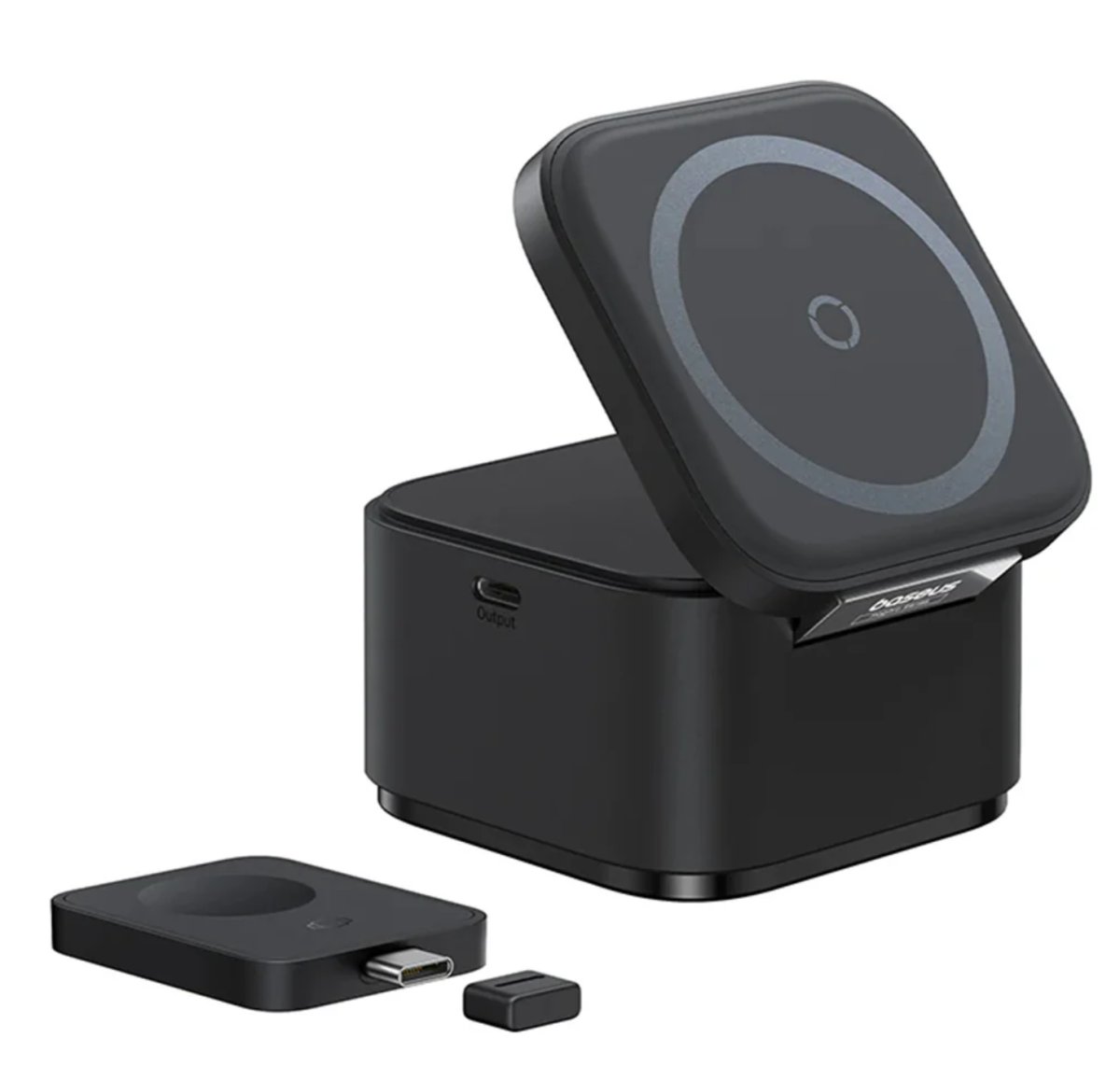 شاحن لاسلكي مغناطيسي Baseus MagPro 3 في 1 Qi2 25 واط - أسود كوني